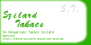 szilard takacs business card